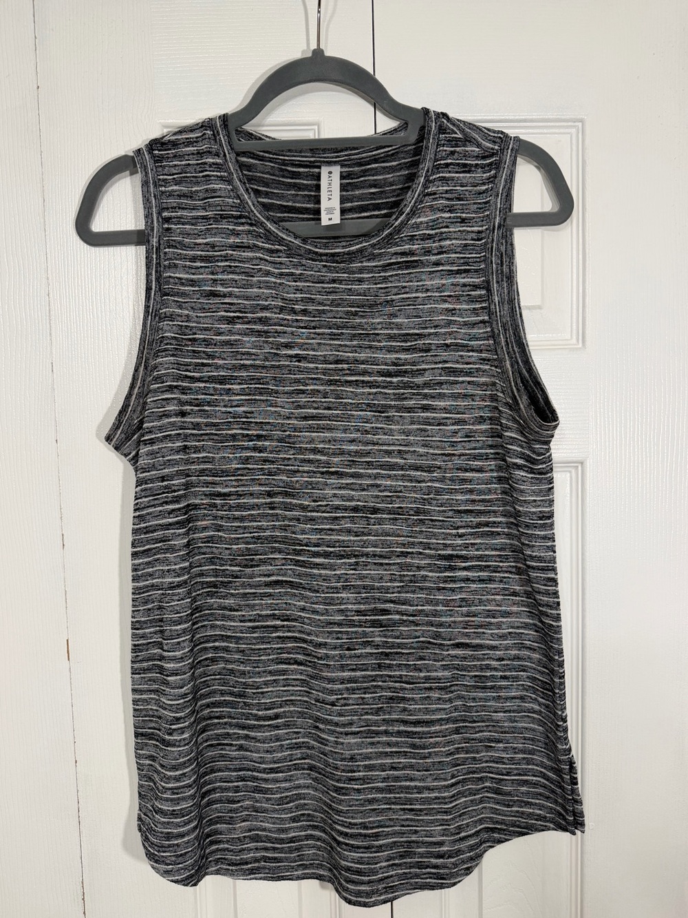 Athleta Space Dye Sleeveless Tank Top Medium Gray Black